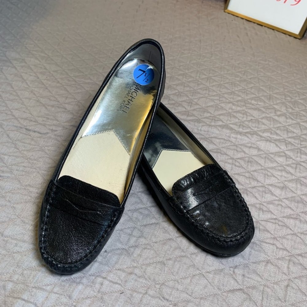 Michael Kors Black Leather Loafers 7.5